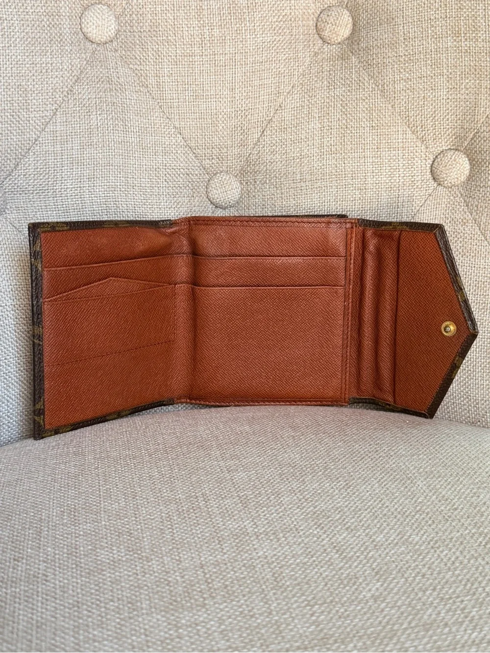 Louis Vuitton Vintage Monogram Elise Compact Bifold Coin Wallet 1990 France